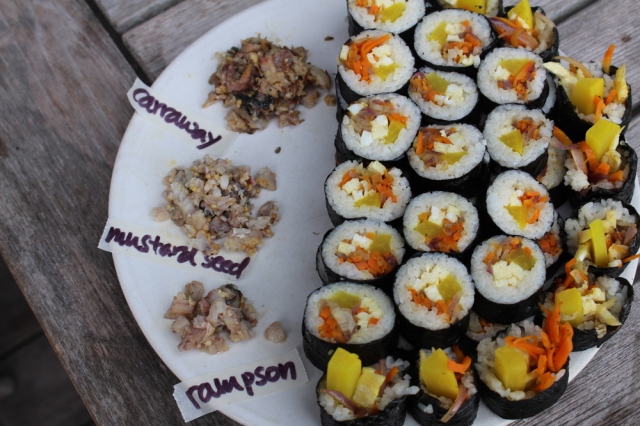 Different types of Sik-hae with Kimbap